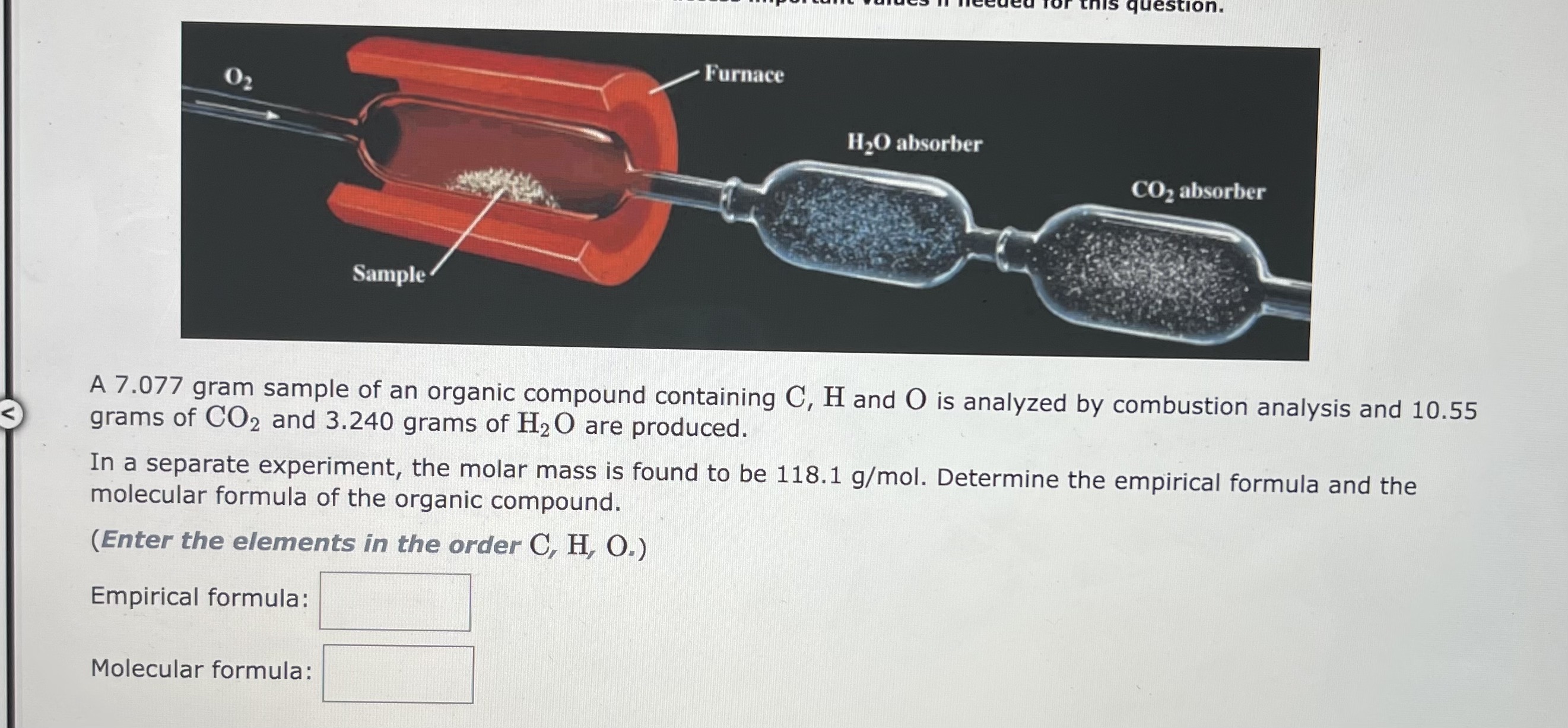 Solved A 7.077 gram sample of an organic compound containing | Chegg.com