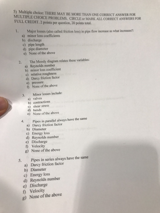 Solved 5) Multiple choice: THERE MAY BE MORE THAN ONE | Chegg.com