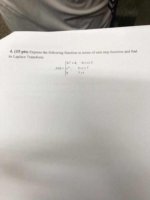 Solved Express the following function in terms of unit step | Chegg.com