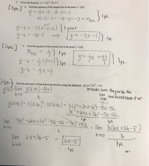Solved Given the function: y = 2x^2 - 3x + 1 a. Find the | Chegg.com