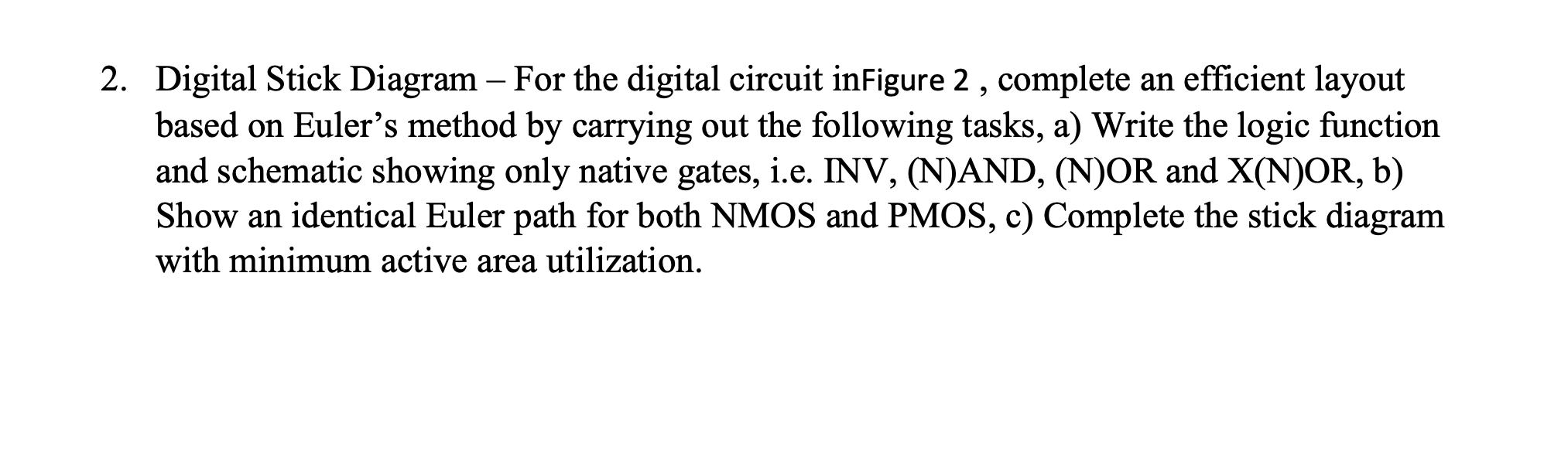 Solved 2. Digital Stick Diagram - For the digital circuit | Chegg.com