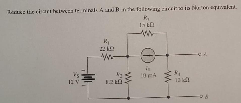Solved Reduce the circuit between terminals A and B in the | Chegg.com