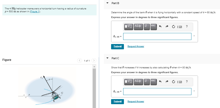 Solved The 4-Mg helicopter maneuvers a horizontal turn | Chegg.com