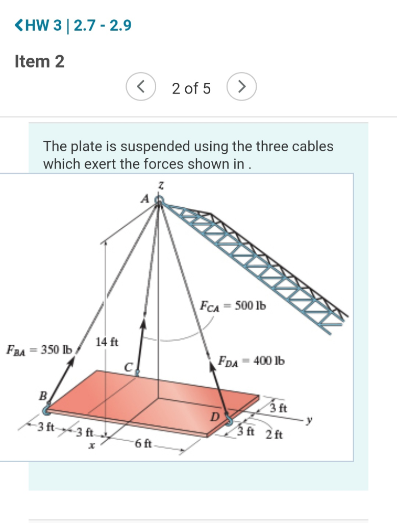 Solved 2 m А 2 m 4 m 3 m F = 630 N 4 m В. Enter the x, y, | Chegg.com