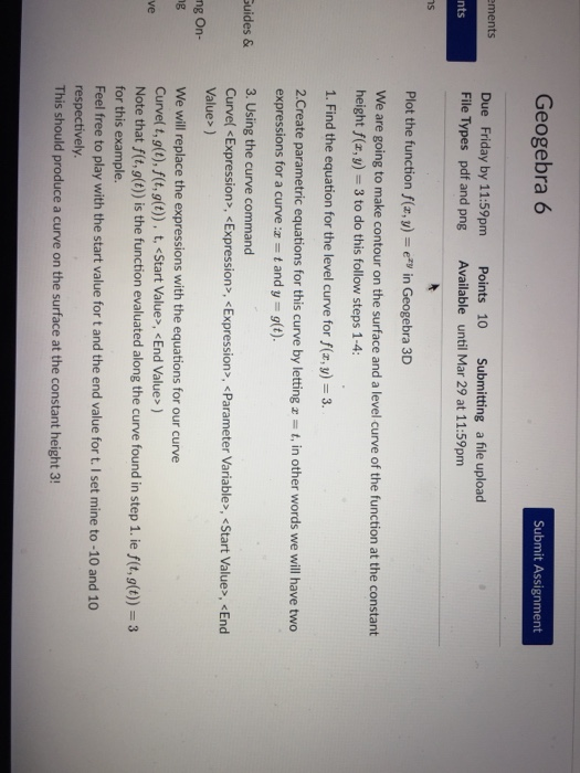 Solved Geogebra 6 Submit Assignment ments Due Friday by | Chegg.com