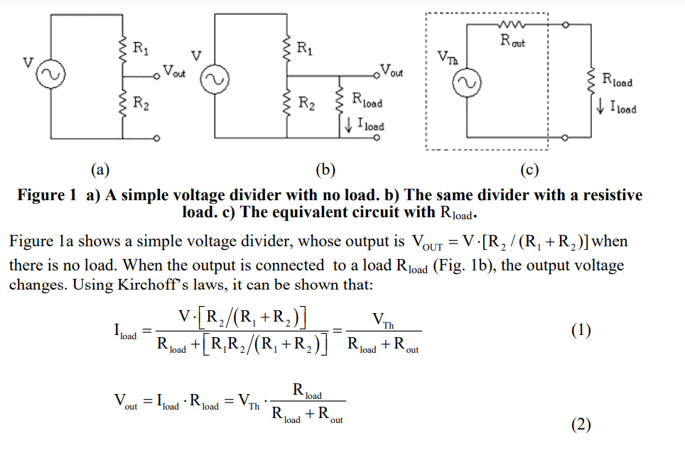 Solved Rout R1 { R1 V Vout VT Vout Ew Rload If I load R2 R2 | Chegg.com