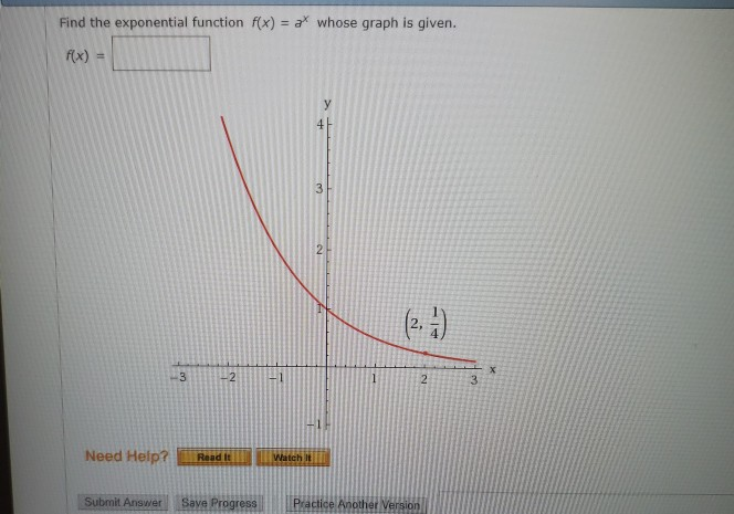 Solved whose graph is given. Find the exponential function | Chegg.com