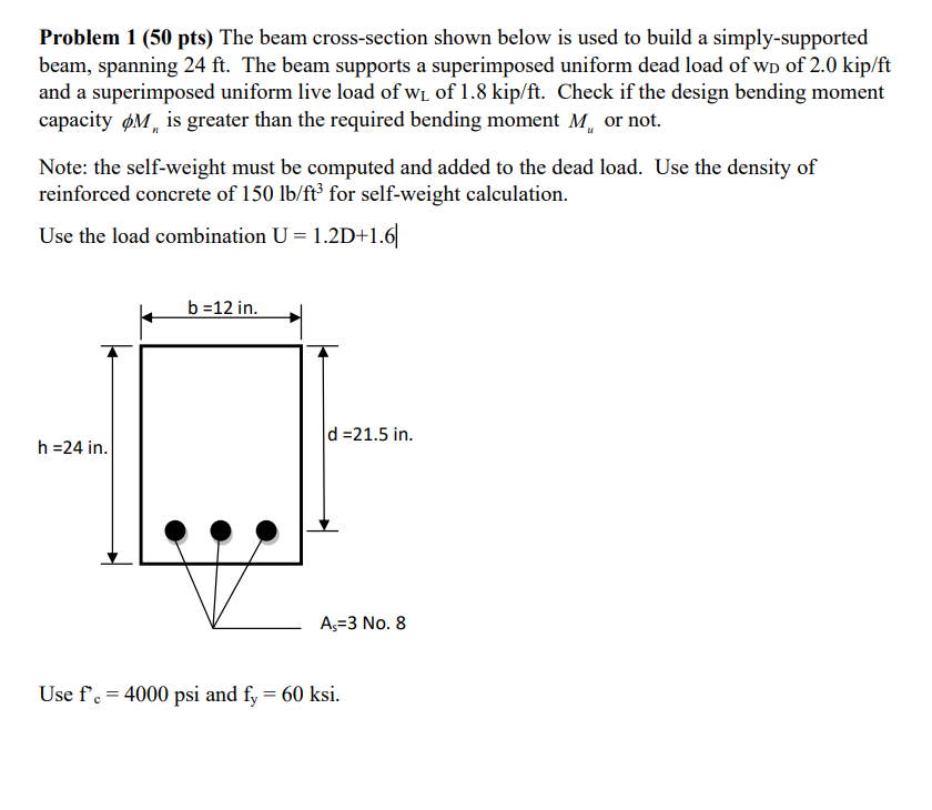 Solved Problem 1 (50 Pts) The Beam Cross-section Shown Below | Chegg.com