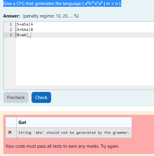 Solved Give a CFG that generates the language { akbmanak | m | Chegg.com