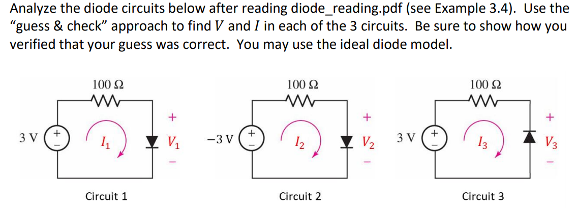 Solved Analyze The Diode Circuits Below After Reading | Chegg.com