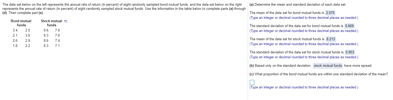Solved (a) Determine the mean and standard deviation of each | Chegg.com