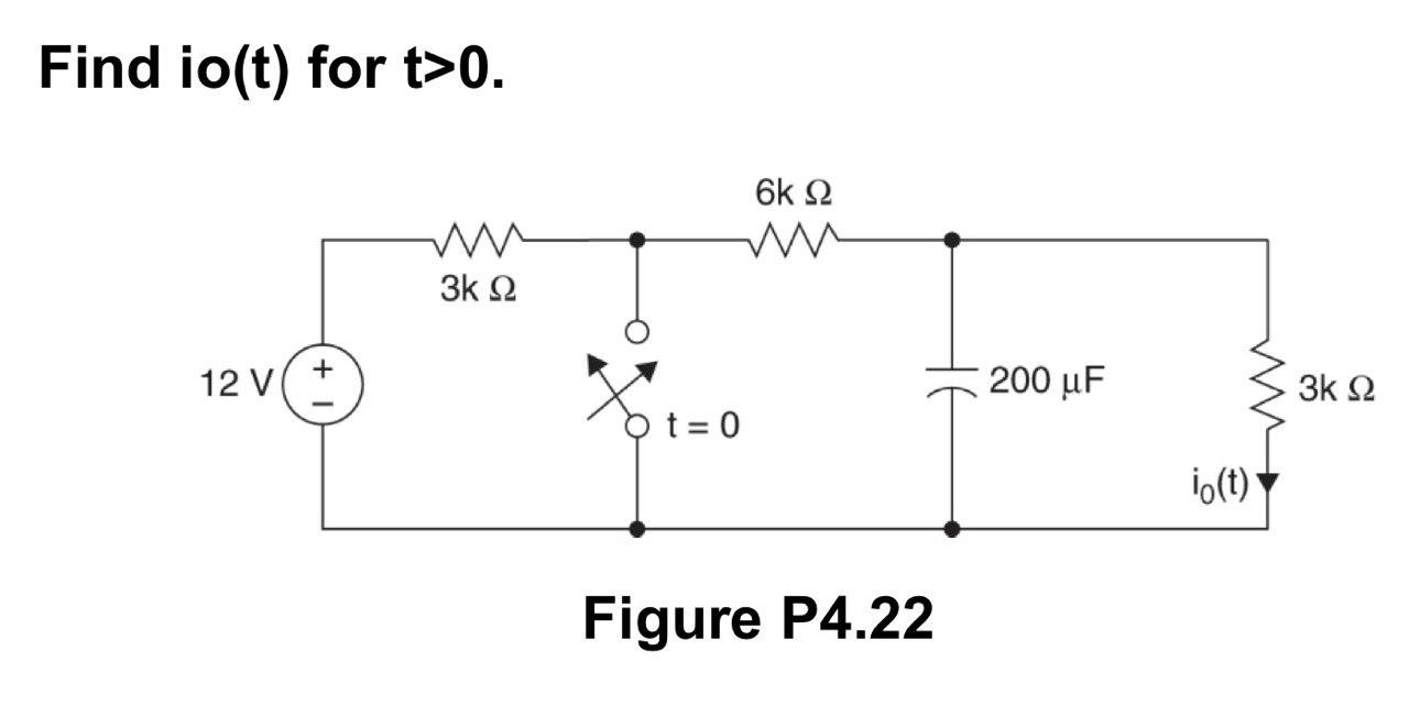 Solved Find Io T For T 0 Figure P4 22