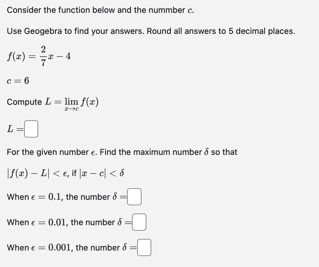 Solved Consider the function below and the nummber c. Use | Chegg.com