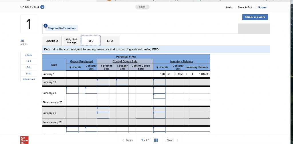 Solved Ch 05 Ex 5-3 A Saved Help Save & Exit Submit Check my | Chegg.com