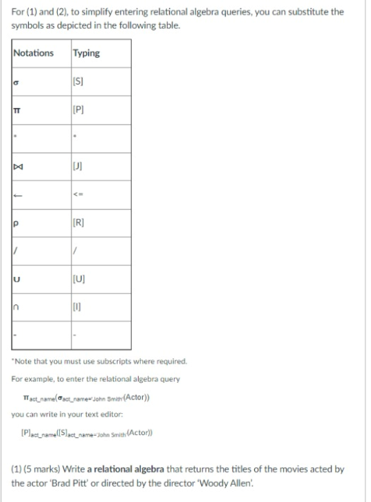Solved Question 3 20 pts Consider the following relational | Chegg.com