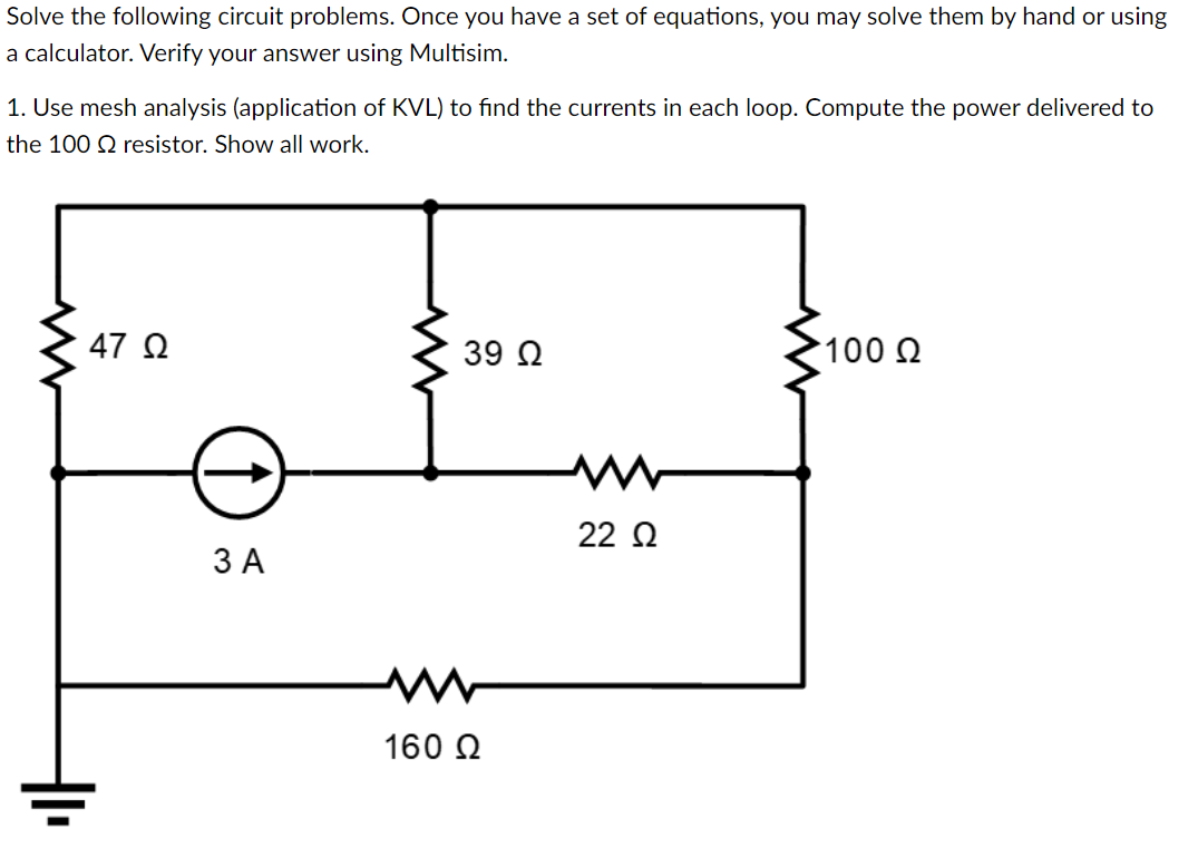 Solved Solve The Following Circuit Problems. Once You Have A | Chegg.com