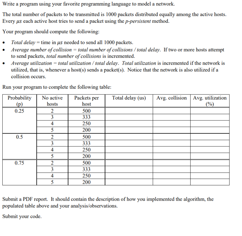 Write a program using your favorite programming | Chegg.com
