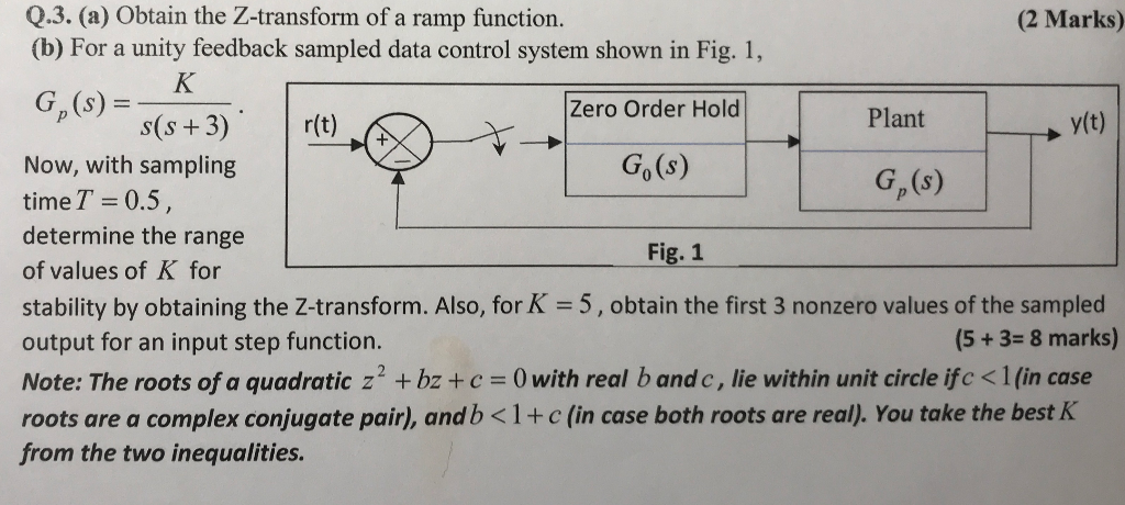 Solved y(t) 0.3. (a) Obtain the Z-transform of a ramp | Chegg.com