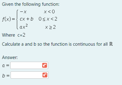 Solved Given The Following Function: | Chegg.com