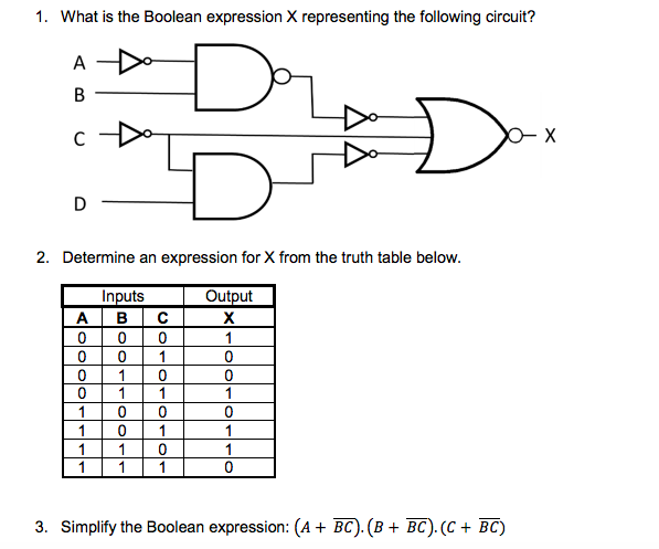 Solved 1. What is the Boolean expression X representing the | Chegg.com