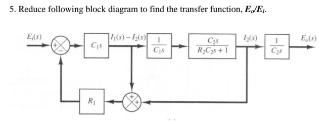 Solved 5. Reduce following block diagram to find the | Chegg.com