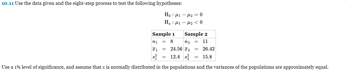 Solved H0:μ1−μ2=0Ha:μ1−μ2