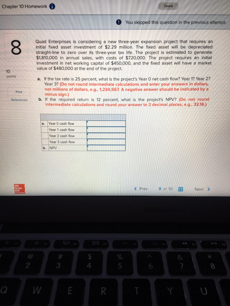 Solved Chapter 10 Homeworki Saved You skipped this question | Chegg.com