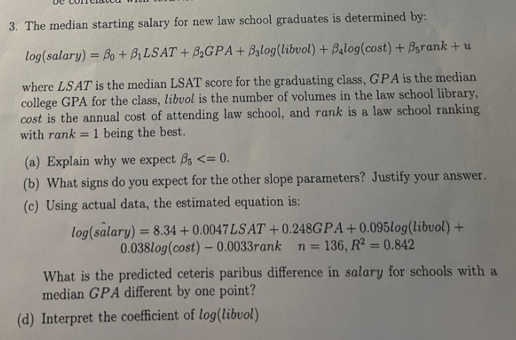 Solved 3. The median starting salary for new law school | Chegg.com