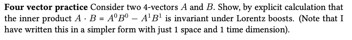 Solved Four vector practice Consider two 4 -vectors A and B. | Chegg.com