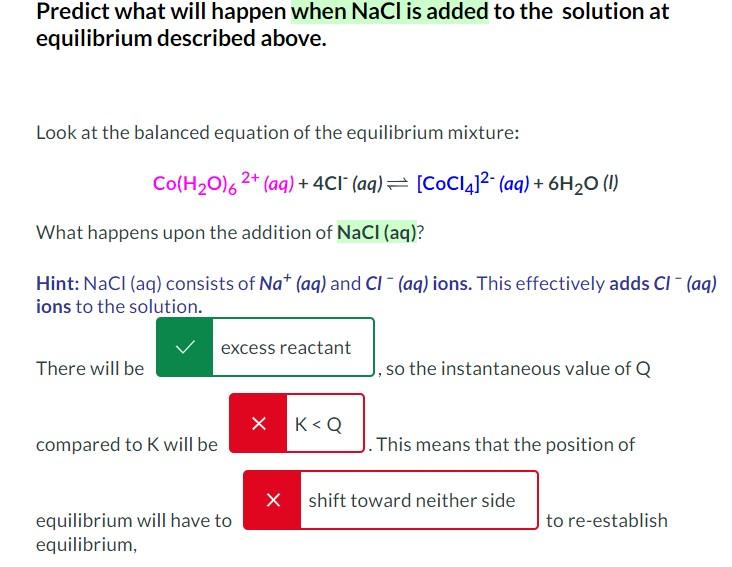 Solved Stressing a System at Equilibrium For the following | Chegg.com