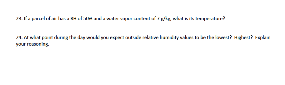 Solved Part Four: Water in the Atmosphere Water vapor is | Chegg.com