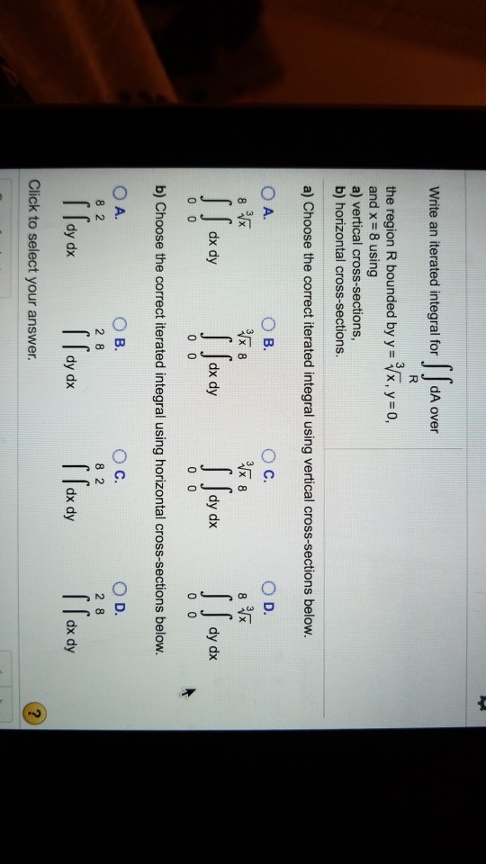 Solved Write An Iterated Integral For DA Over , The Region R | Chegg.com