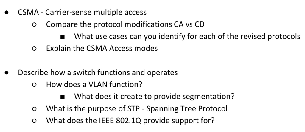 Solved · CSMA-Carrier-sense multiple access o Compare the | Chegg.com