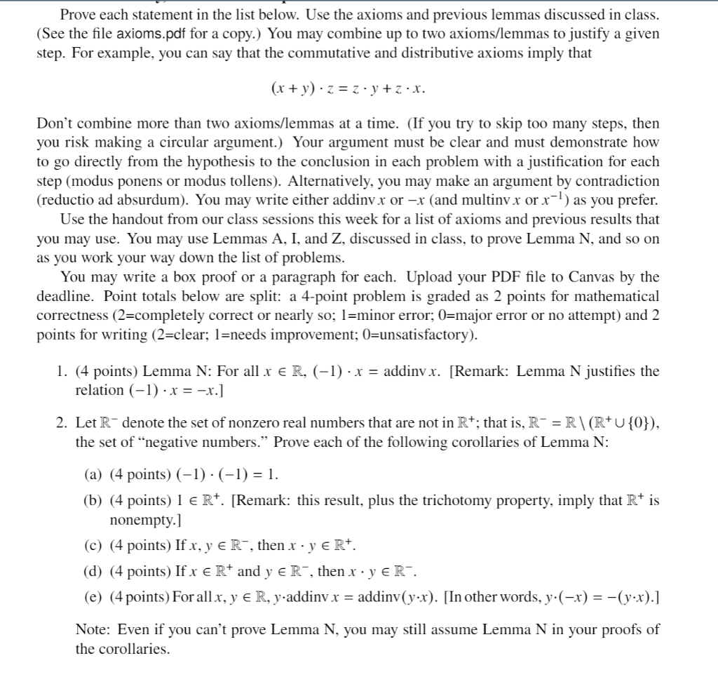 Solved Prove each statement in the list below. Use the | Chegg.com