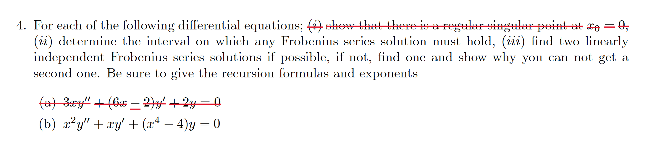 Solved 4. For each of the following differential equations; | Chegg.com