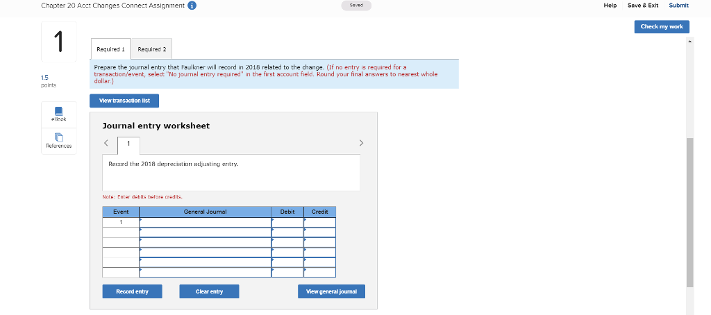 Solved Chapter 20 Acct Changes Connect Assignment Help Save | Chegg.com