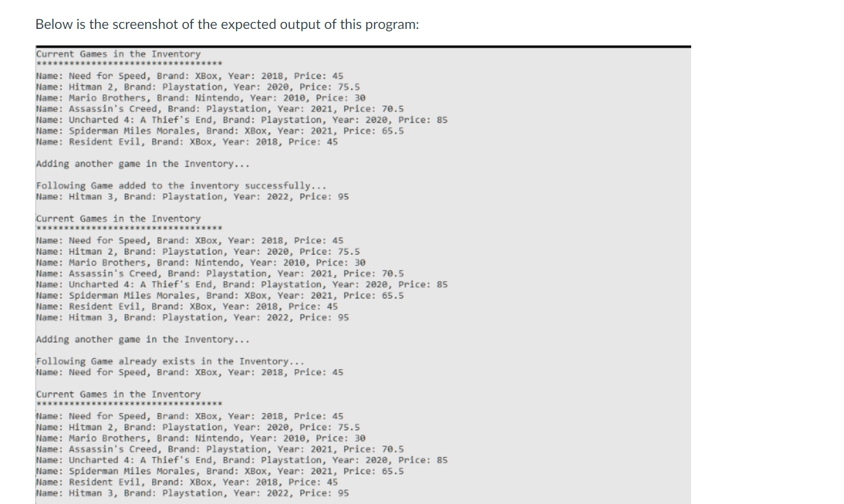 Solved GameInventory.cpp and source.cpp. Please submit these | Chegg.com