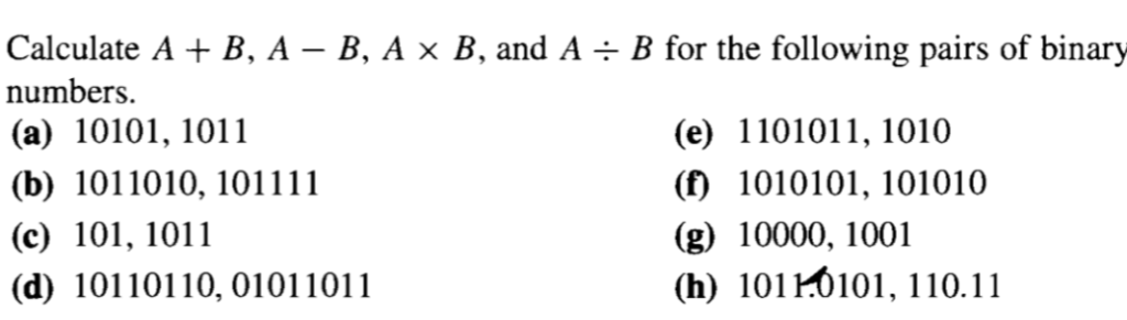 Solved Calculate A + B, A-B, A X B, And A ÷ B For The | Chegg.com