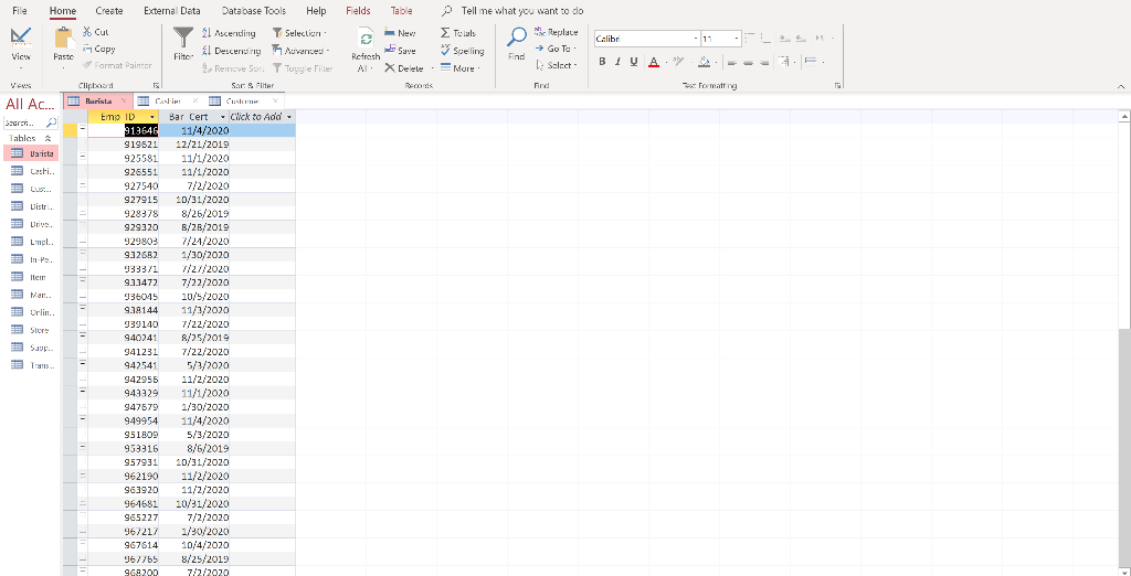 Implement a database design into an MS | Chegg.com