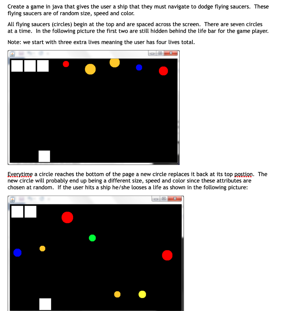Solved Create a game in java that gives the user a ship that | Chegg.com