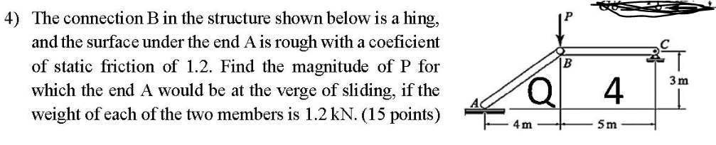 Solved 4) The Connection B In The Structure Shown Below Is A | Chegg.com