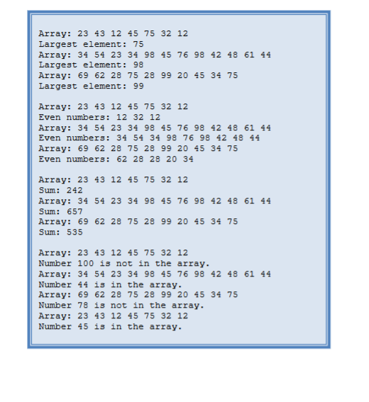 Solved The project contains three (3) arrays already | Chegg.com