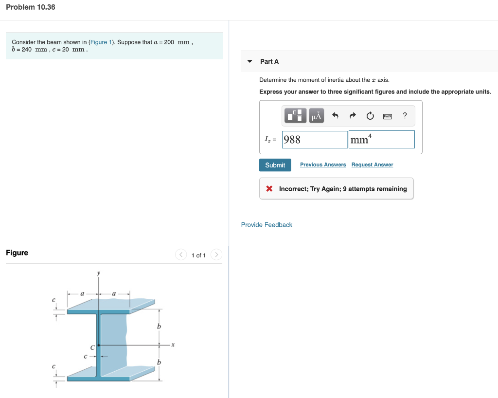 Solved Problem 10.36 Consider the beam shown in (Figure 1). | Chegg.com