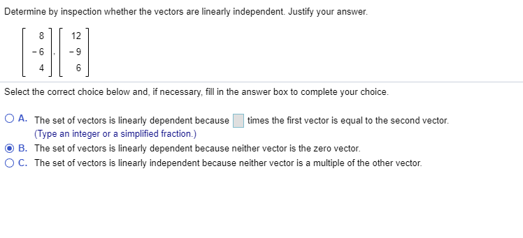 solved-determine-by-inspection-whether-the-vectors-are-chegg