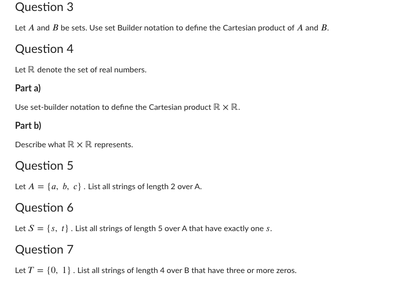 Solved Prompt Use the following sets for Questions 1 & 2. A | Chegg.com