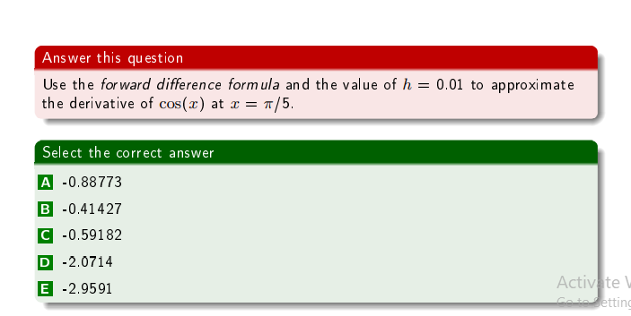 Solved Answer this question Use the forward difference | Chegg.com