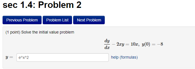 Solved sec 1.4: Problem 2 Previous Problem Problem List Next | Chegg.com