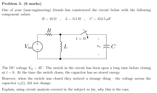 Solved Problem 3. (6 marks) One of your (non-engineering) | Chegg.com