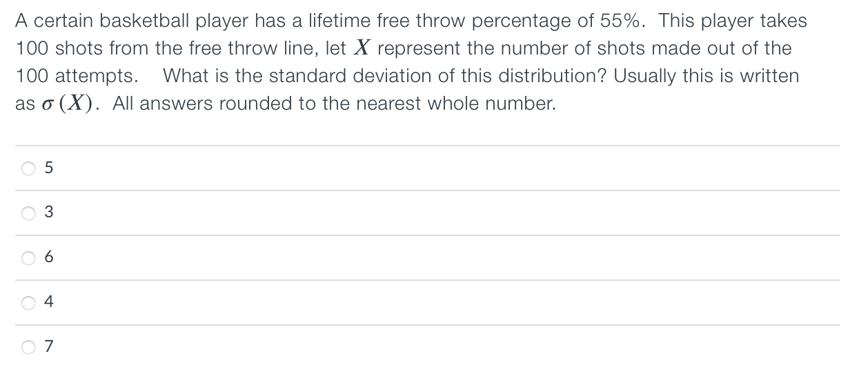 Solved A certain basketball player has a lifetime free throw | Chegg.com