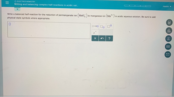 Solved O ELECTROCHEMISTRY Writing and balancing complex | Chegg.com
